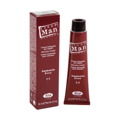 Lisap Man Crema Colorante, Farba dla mężczyzn bez amoniaku, 60 ml