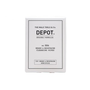 Depot No.504 Beard & Mustache Cleasing Wipes, chusteczki oczyszczające i pielęgnujące zarost, 12szt.